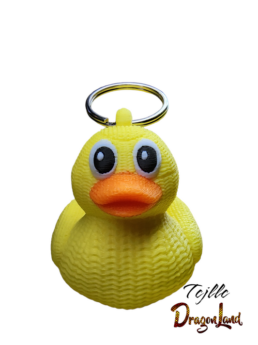Knitted Duck Painted Key Chain